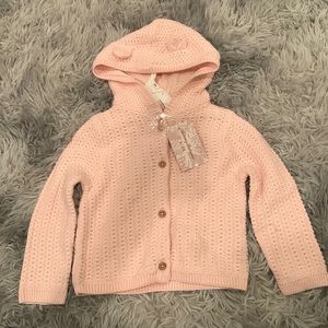 NWT Pink hooded button down Tommy Bahama cardigan 18months